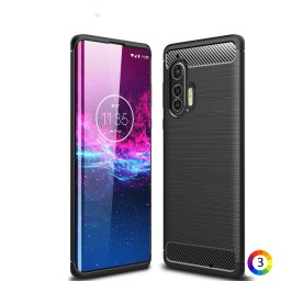 Motorola Edge Plus Удароустойчив Carbon Fiber Калъф и Протектор