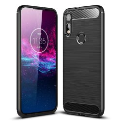 Motorola Moto E (2020) Удароустойчив Carbon Fiber Калъф и Протектор