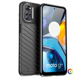 Motorola Moto E32 Удароустойчив Twill Texture Калъф и Протектор