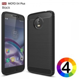 Motorola Moto E4 Plus Удароустойчив Carbon Fiber Калъф и Протектор