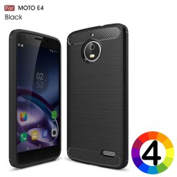 Motorola Moto E4 Удароустойчив Carbon Fiber Калъф и Протектор