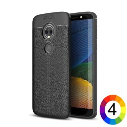 Motorola Moto E5 / G6 Play Удароустойчив Litchi Skin Калъф и Протектор