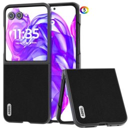 Motorola Razr 50 Ultra Удароустойчив ABEEL Litchi Texture Калъф и Протектор