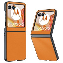 Motorola Razr 60 Тънък Твърд Калъф с Кожено Покритие и Протектор