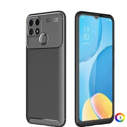 OPPO A15/A15S Удароустойчив Carbon Fiber Калъф и Протектор