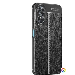 OPPO A17 Удароустойчив Litchi Skin Калъф и Протектор