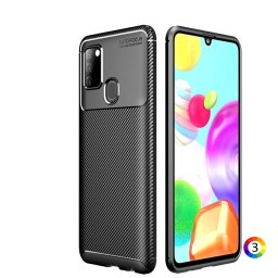 Samsung Galaxy A21s Удароустойчив Carbon Fiber Калъф и Протектор