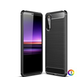 Sony Xperia 10 II Удароустойчив Carbon Fiber Калъф и Протектор
