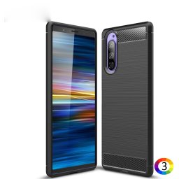 Sony Xperia 2 Удароустойчив Carbon Fiber Калъф и Протектор