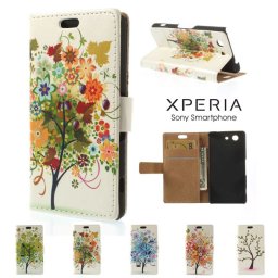 Sony Xperia Z3 Compact Printed Leather Wallet Калъф + Протектор