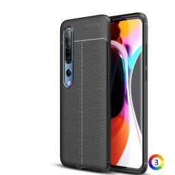 Xiaomi Mi 10 / Mi 10 Pro Удароустойчив Litchi Skin Калъф и Протектор