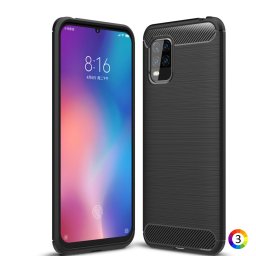 Xiaomi Mi 10 Lite 5G Удароустойчив Carbon Fiber Калъф и Протектор