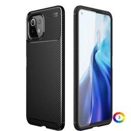 Xiaomi Mi 11 Lite Удароустойчив Carbon Fiber Калъф и Протектор