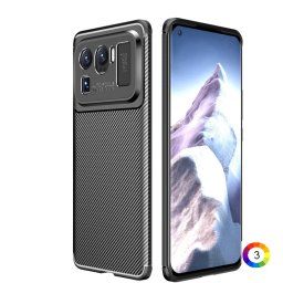 Xiaomi Mi 11 Ultra Удароустойчив Carbon Fiber Калъф и Протектор