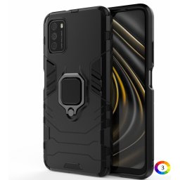 Xiaomi Poco M3 Удароустойчив Finger Ring Калъф и Протектор