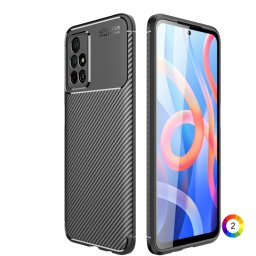 Xiaomi Redmi Note 11/Poco M4 Pro 5G Удароустойчив Carbon Fiber Калъф и Протектор