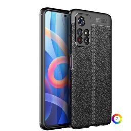 Xiaomi Redmi Note 11/Poco M4 Pro 5G Удароустойчив Litchi Skin Калъф и Протектор