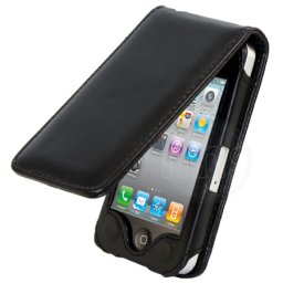 Apple iPhone 4S/4 Flip2 Калъф Черен + Протектор