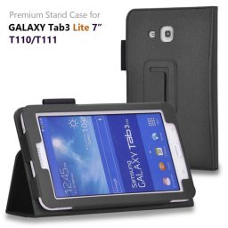 Samsung Galaxy Tab 3 Lite 7.0 SM-T110 Кожен Калъф + Протектор