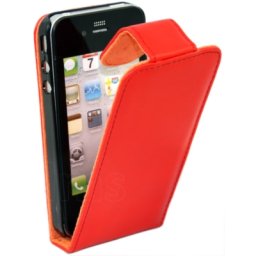 Apple Flip Калъф за Apple iPhone 4 Червен + Протектор