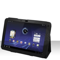 Motorola Кожен Калъф за Motorola XOOM Черен + Протектор