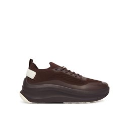 Calvin Klein Сникърси Chunky Runner Lace Up Sock Knit YW0YW02033 Кафяв