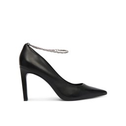 Calvin Klein Обувки на ток Ess Stiletto Hdw Chain Lth 90 HW0HW02718 Черен
