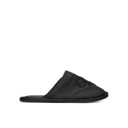 Calvin Klein Jeans Пантофи Slipper Satin Moire YW0YW02053 Черен