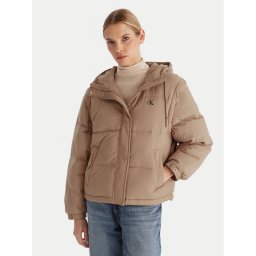 Calvin Klein Jeans Пухено яке LV044D522G Бежов Regular Fit