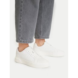 Calvin Klein Сникърси Chunky Cupsole Laceup Lth Aop YW0YW02058 Бял