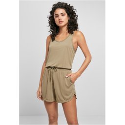 Women's Short Sleeve Khaki Modal Jumpsuit