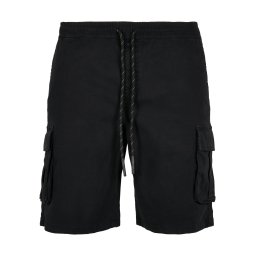 Drawstring cargo shorts black