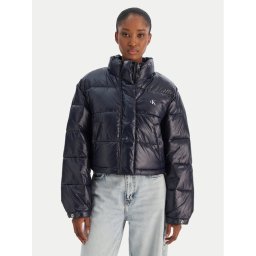 Calvin Klein Jeans Зимно яке Shine Crop LV047D504G Тъмносин Regular Fit
