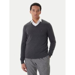 Tommy Hilfiger Пуловер Essential MW0MW14745 Сив Regular Fit