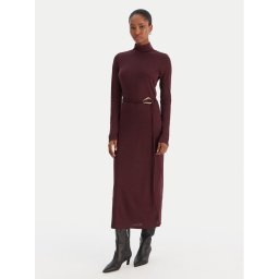 Vero Moda Плетена рокля Louisa 10336207 Бордо Loose Fit