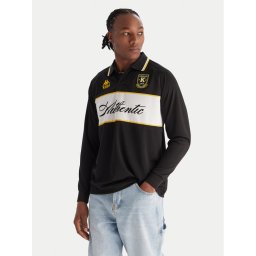 Kappa Тениска с яка и копчета Authentic Odran 321Y3PW Черен Regular Fit