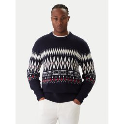 Tommy Hilfiger Пуловер Fairisle MW0MW40844 Тъмносин Regular Fit