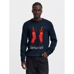 Blend Пуловер 20717599 Тъмносин Regular Fit