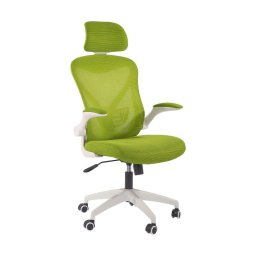 Директорски стол RFG Jolly White HB, дамаска и меш, Tilt мех
