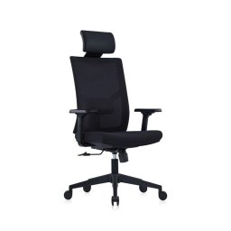 Ергономичен стол RFG Snow Black HB, дамаска и меш, Multi-fun