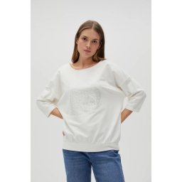 Marisse Women's Sweatshirt L-Bl-4600 Off White