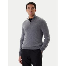 BOSS Пуловер H-Hemarlo 50549984 Сив Regular Fit