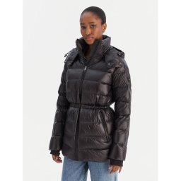 Tommy Hilfiger Пухено яке Gloss WW0WW47355 Черен Regular Fit