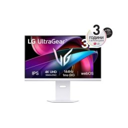 Монитор LG 32G810SA-W, 31.5" UltraGear IPS smart webOS 24, 1ms (GtG), 144Hz, 1000:1, 400cd/m2, 4K (3840x2160), FreeSync, G-SYNC, VRR, HDR 10, DCI-P3 95%, USB-C (PD 65W), AI, HDMI, DisplayPort, Speacers 7W x 2, Bluetooth, LG Switch, Height Adjustable,Tilt,