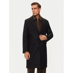 AMI Paris Вълнено палто HCO010.WV0049 Черен Regular Fit