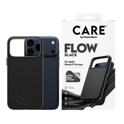 Гръб Care by PanzerGlass за iPhone 17 Pro Max, FLOW Case w haptic button - Черен