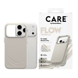 Гръб Care by PanzerGlass за iPhone 17 Pro, FLOW Case w haptic button - Vanilla