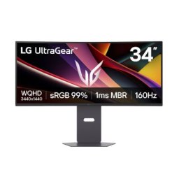 Монитор LG 34G600A-B, 34", UltraGear 21:9 Curved, VA, 1ms MBR, 5ms, WQHD (3440x1440), 160Hz, HDR 10, 4000:1, 300cd/m2, sRGB 99%, Free-sync, NVIDIA G-SYNC Compatible, VRR, HDMI, DP, Speakers 5Wx2, LG Switch, Height, Swivel, Tilt, Black