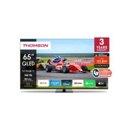 Телевизор Thomson Smart QLED Pro TV 65"; Google TV; 3840 x 2160 (4K UHD), DLED, 144 Hz, DVB-T/T2/C/S/S2, HDR10, Wi-Fi, Bluetooth, LAN, HDMI 4 (2.1), USB 2 (2.0) + 1 (3.0), Central Swivel Stand, Black