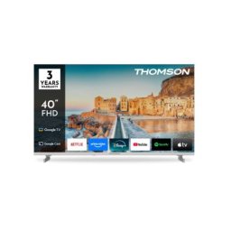 Телевизор Thomson 40" FHD Google TV; 1920 x 1080 (FHD), DLED, 60 Hz, HDR10, Dolby Audio, Google Cast, DVB-T/T2/C/S/S2, Wi-Fi, Bluetooth, LAN, HDMI 3 (1.4), USB 2 (2.0), Hotel mode, Side Feet, White
